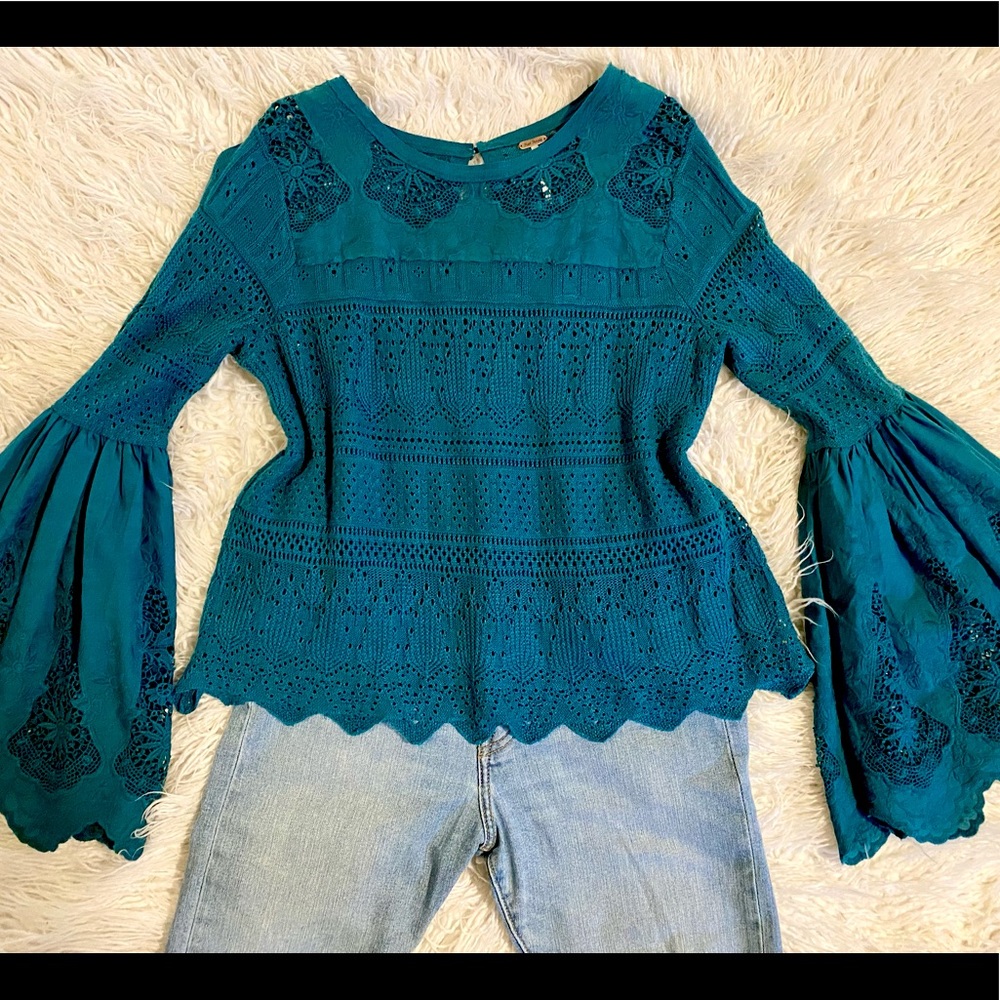 Free People Once Upon A Time Bell Sleeve Top